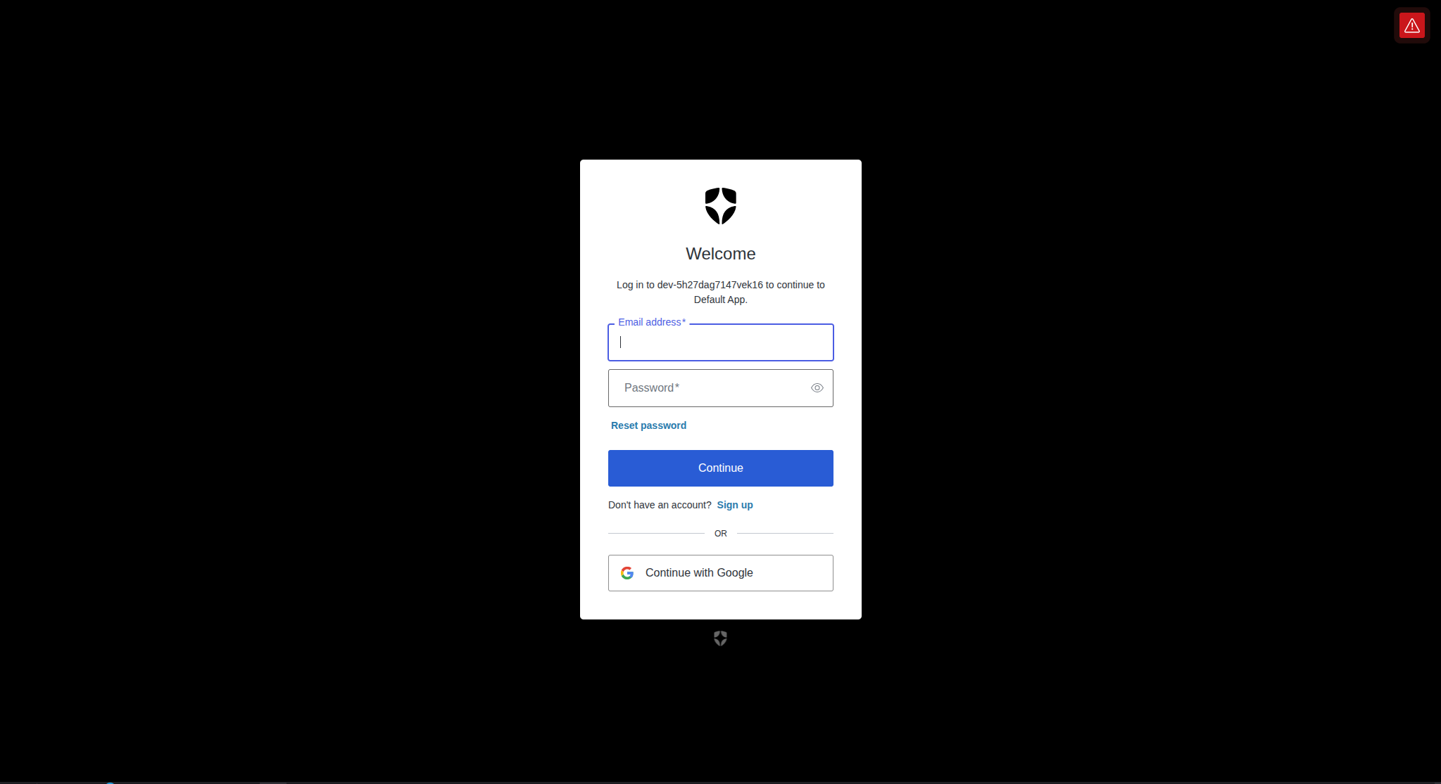Browser redirected to Okta's own hosted login page for SSO authentication